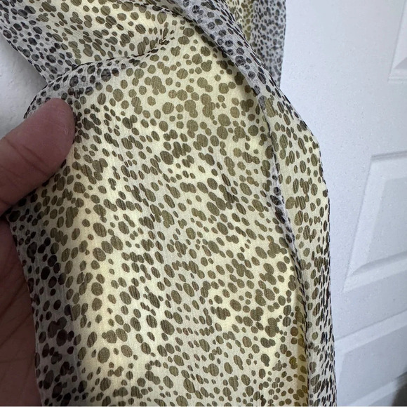 Rosanna&Co Made in Italy Silk Sleeveless Animal Print Midi Dress Black Yellow L - Picture 3 of 9